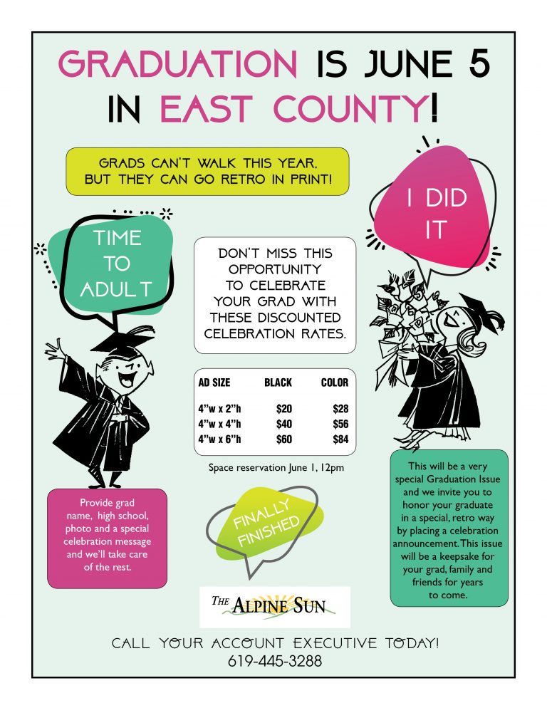 Graduation is June 5th in East County!